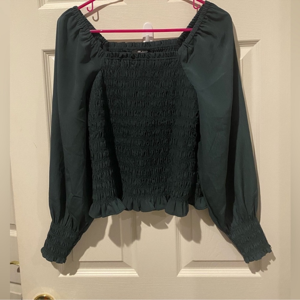 NWT Madewell Lucie Bubble Sleeve Smocked top - Picture 5 of 8